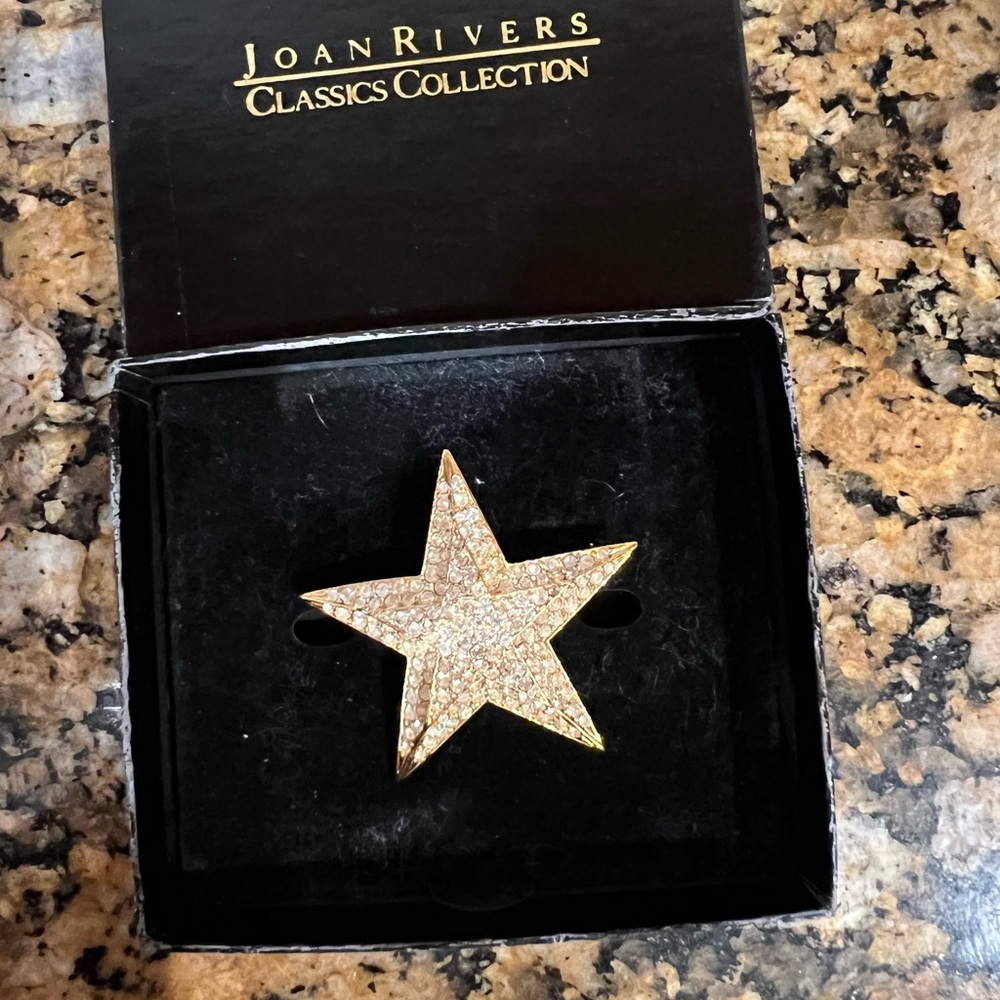 Signed Vintage Joan Rivers Star Pin Brooch